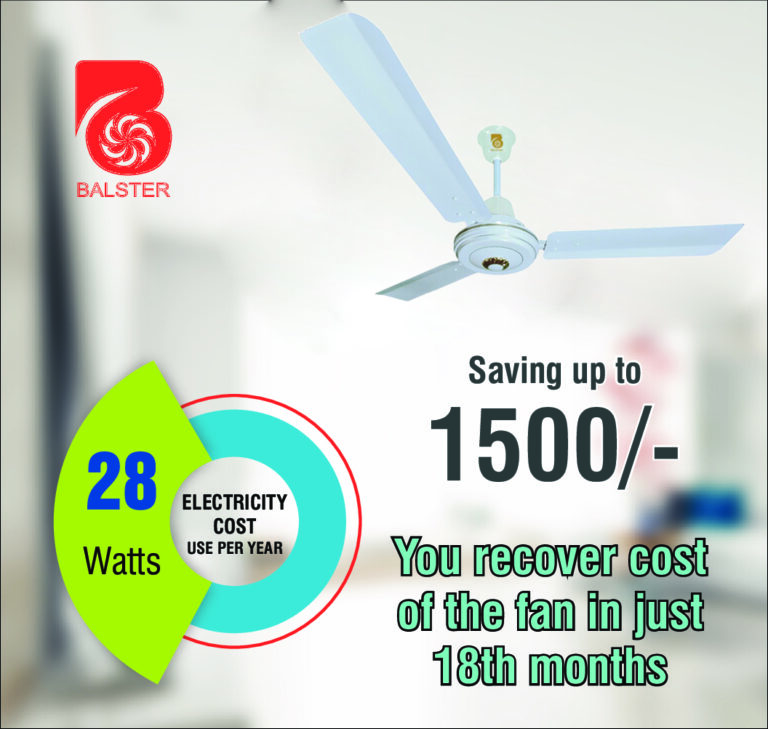 Balster fan front white view
